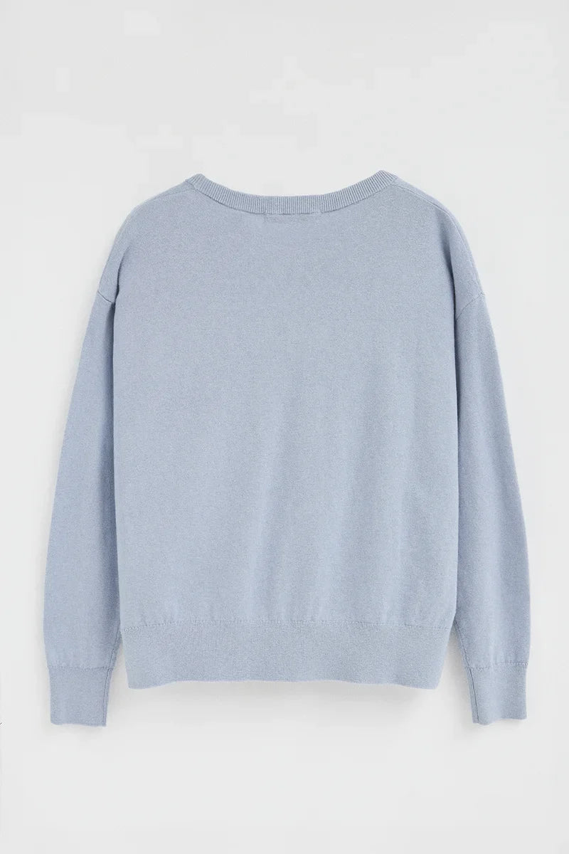 2026 New Arrival Light-blue-marl wool-blend jumper with V-neck Rigby Go