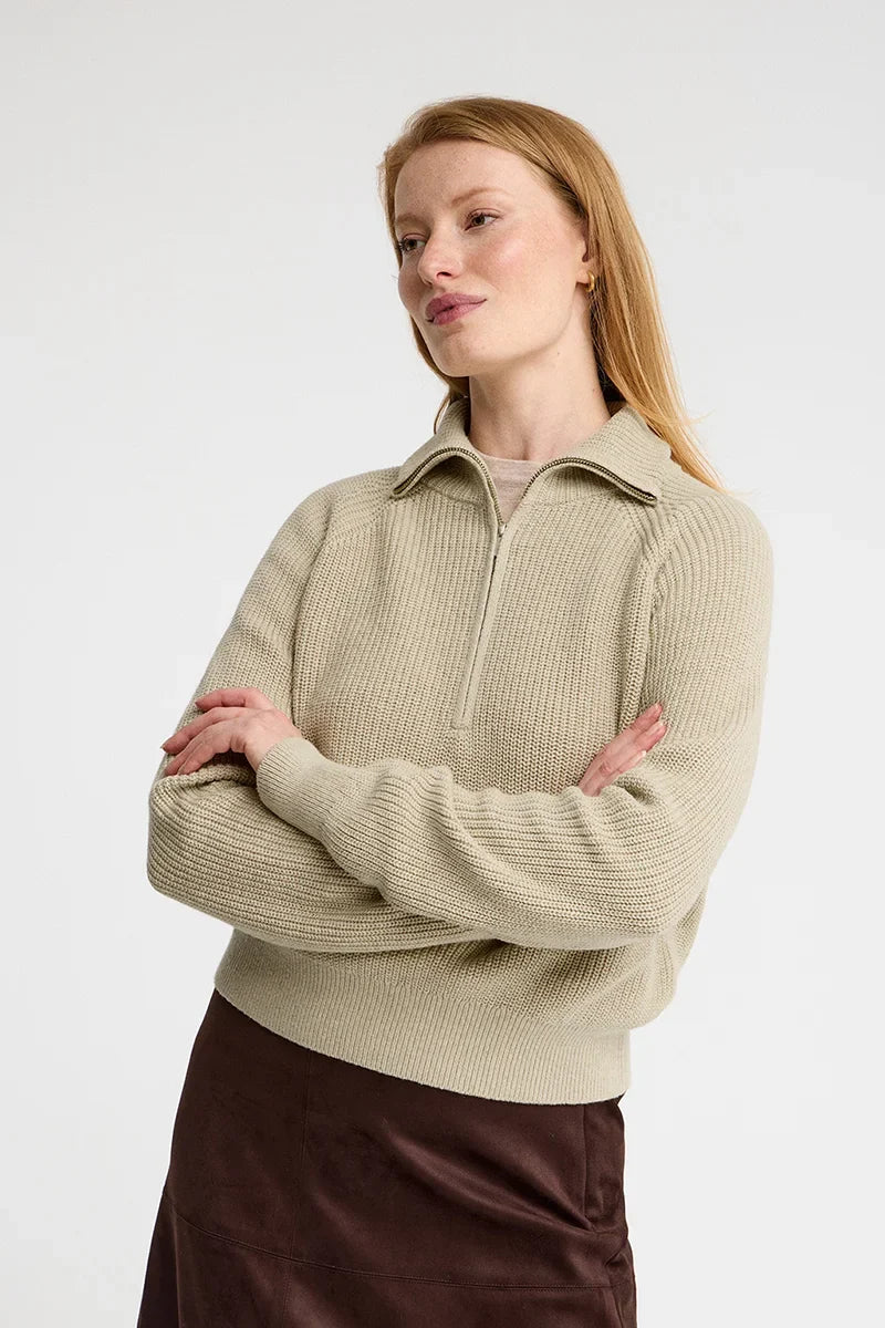 2026 New Arrival Grey-marl fisherman-rib jumper with raglan sleeves Polo Club