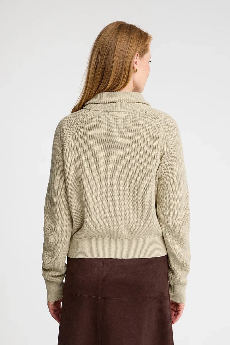 2026 New Arrival Grey-marl fisherman-rib jumper with raglan sleeves Polo Club