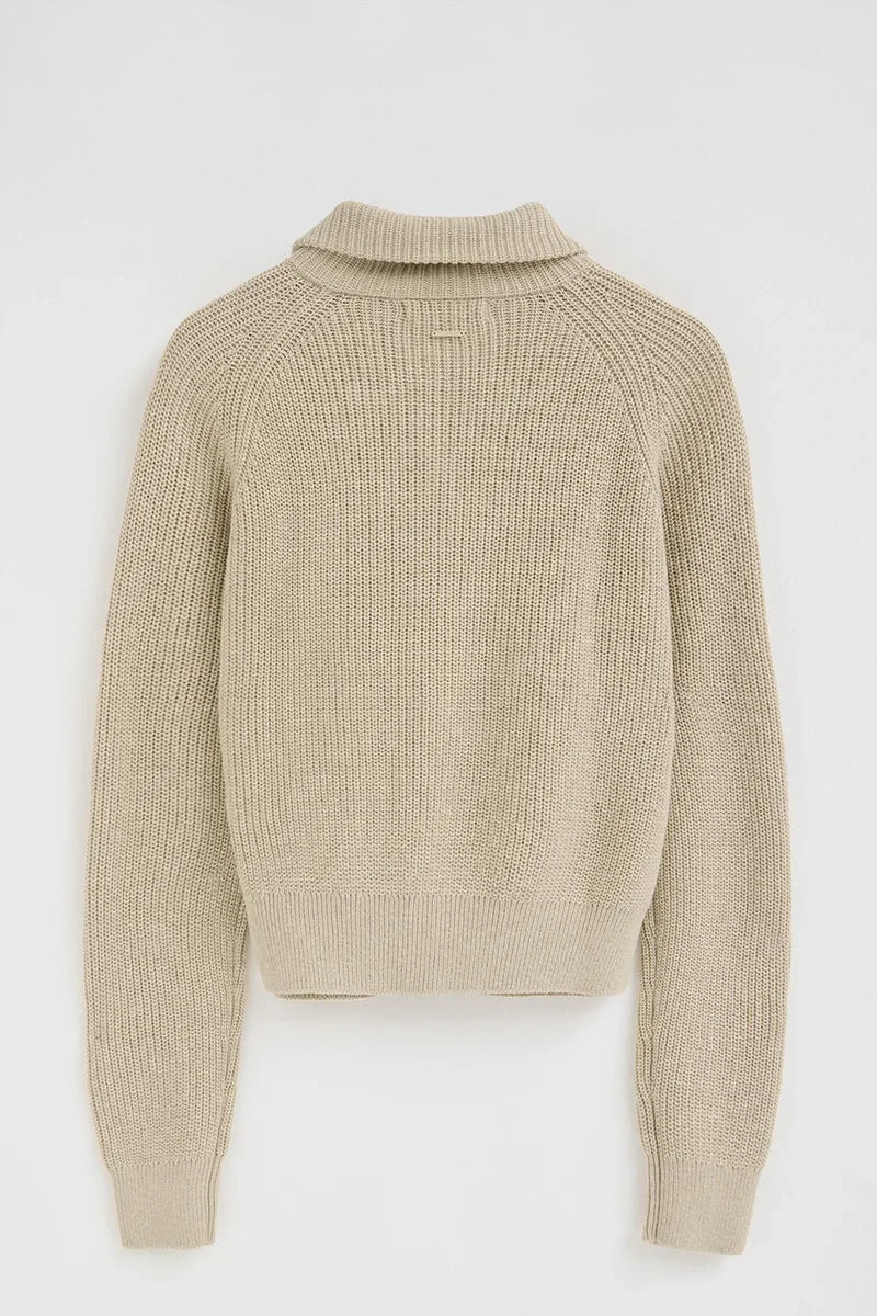 2026 New Arrival Grey-marl fisherman-rib jumper with raglan sleeves Polo Club