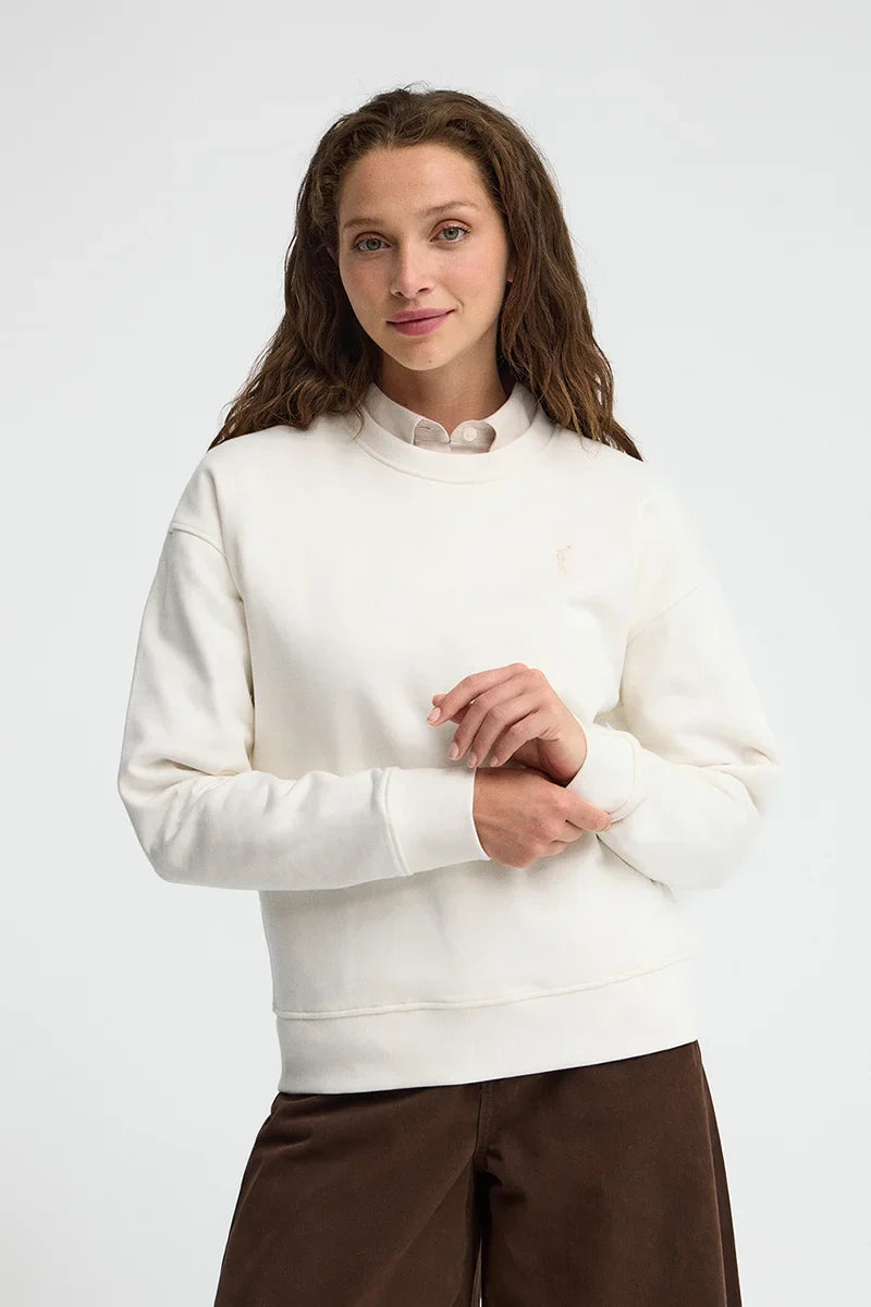 2026 New Arrival Nude round-neck boxy-fit sweatshirt with Rigby Go embroidery