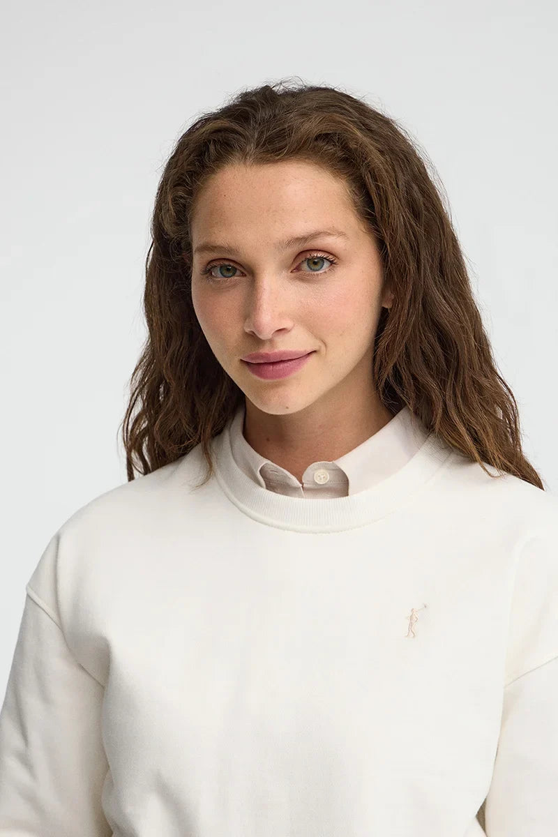 2026 New Arrival Nude round-neck boxy-fit sweatshirt with Rigby Go embroidery