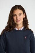 2026 New Arrival Navy-blue round-neck boxy-fit sweatshirt with Rigby Go embroidery