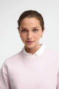 2026 New Arrival Pink round-neck boxy-fit sweatshirt with Rigby Go embroidery
