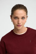2026 New Arrival Maroon round-neck boxy-fit sweatshirt with Rigby Go embroidery