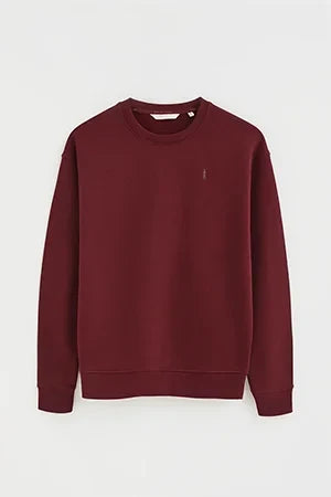2026 New Arrival Maroon round-neck boxy-fit sweatshirt with Rigby Go embroidery