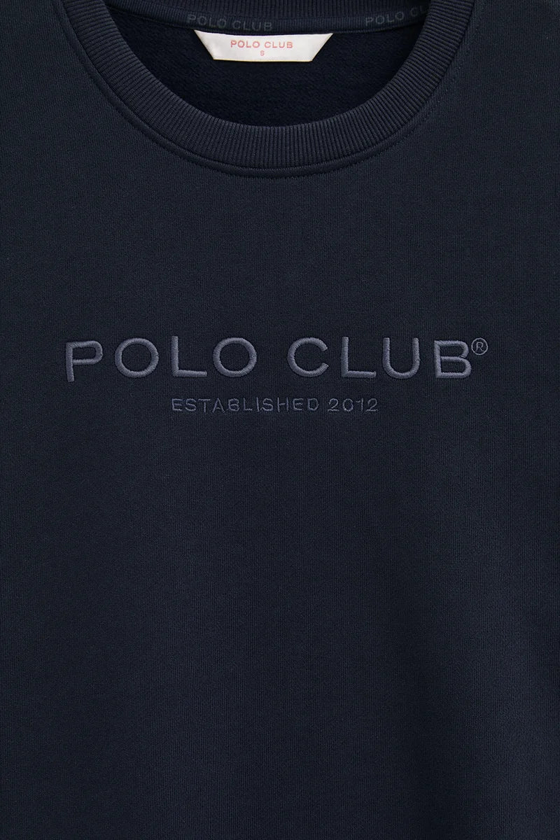 2026 New Arrival Navy-blue sweatshirt with Established 2012 Polo Club embroidery