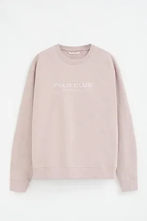 2026 New Arrival Pale-pink sweatshirt with Established 2012 Polo Club embroidery