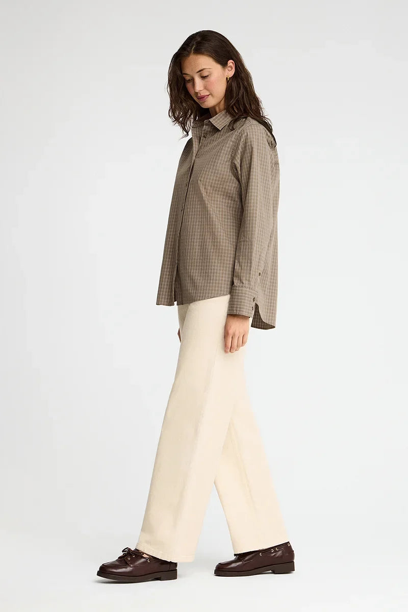 2026 New Arrival Brown relaxed-fit check shirt Polo Club