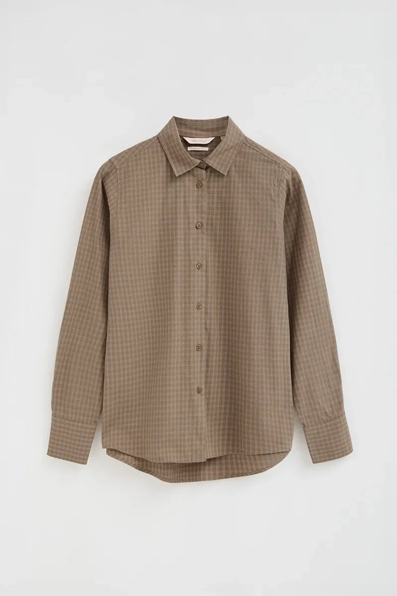 2026 New Arrival Brown relaxed-fit check shirt Polo Club