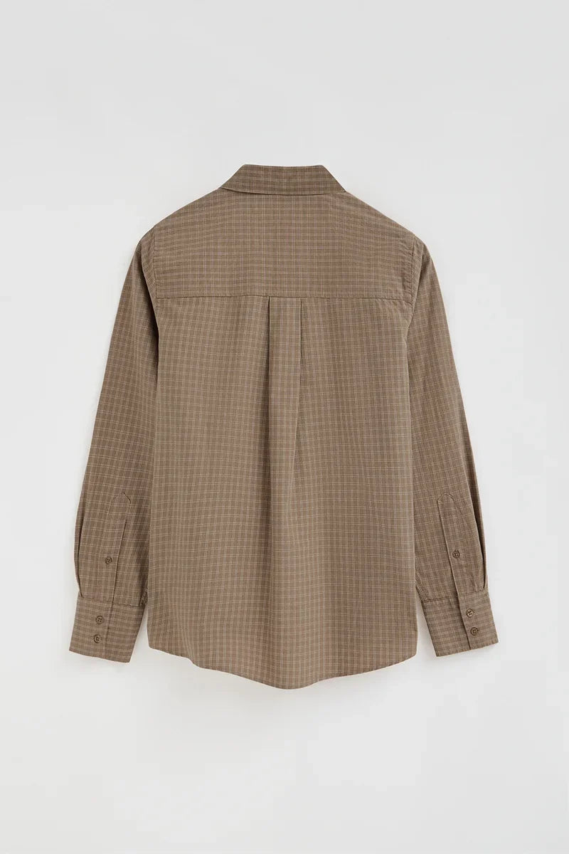 2026 New Arrival Brown relaxed-fit check shirt Polo Club