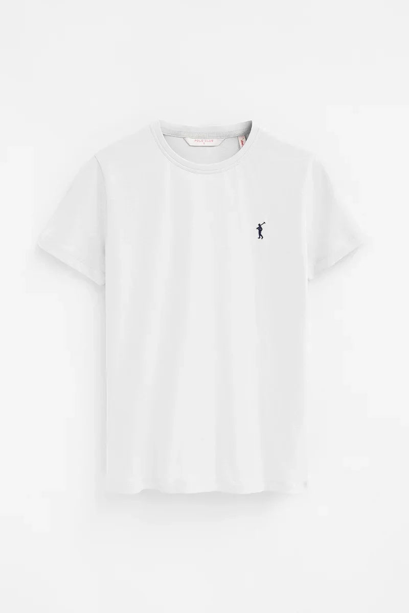 2026 New Arrival White regular-fit T-shirt with Rigby Go embroidery