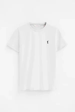 2026 New Arrival White regular-fit T-shirt with Rigby Go embroidery