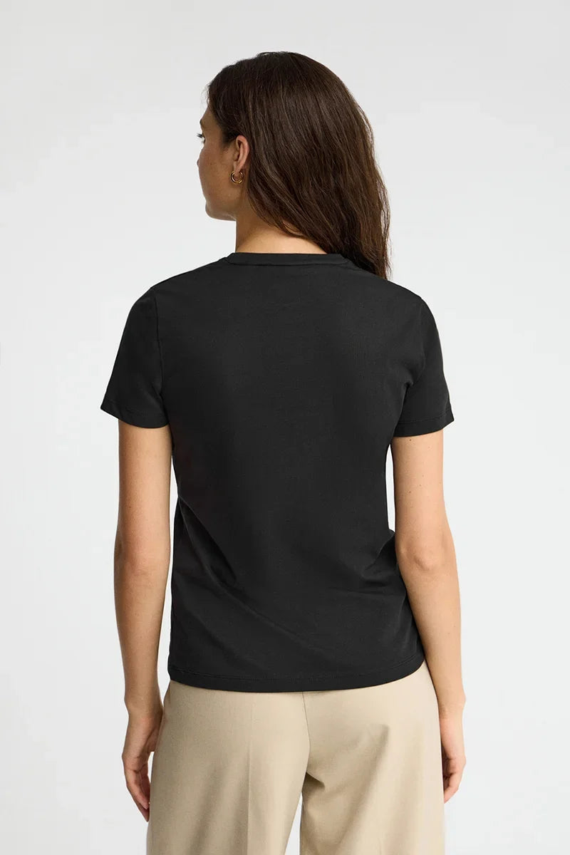 2026 New Arrival Black regular-fit T-shirt with Rigby Go embroidery