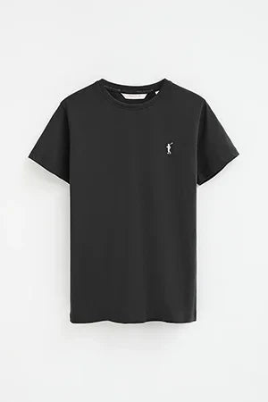2026 New Arrival Black regular-fit T-shirt with Rigby Go embroidery