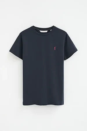 2026 New Arrival Navy-blue regular-fit T-shirt with Rigby Go embroidery