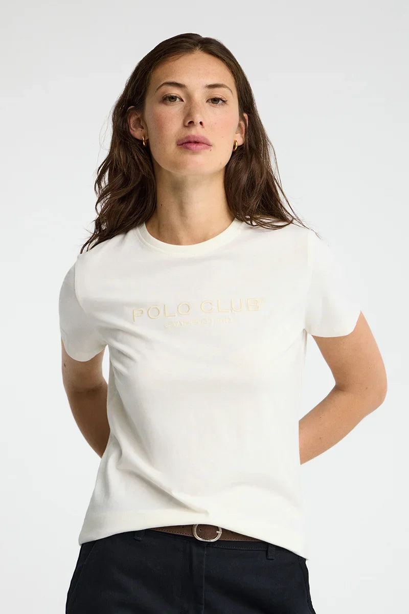 2026 New Arrival Nude short-sleeve T-shirt with Established 2012 Polo Club embroidery