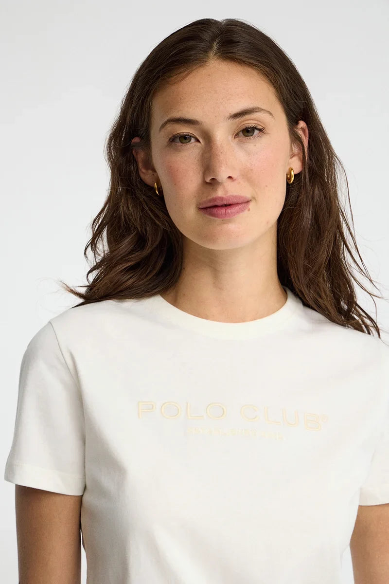 2026 New Arrival Nude short-sleeve T-shirt with Established 2012 Polo Club embroidery