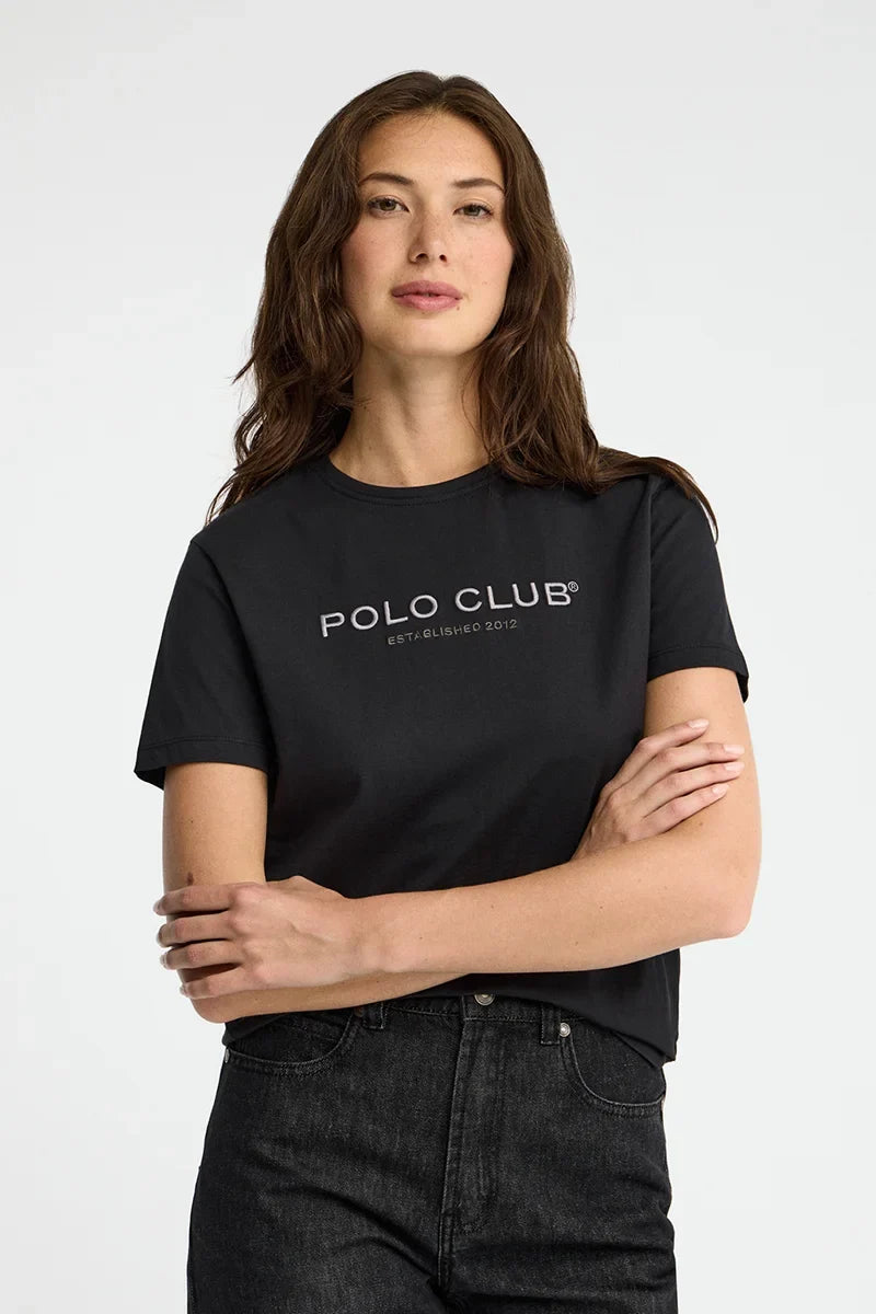 2026 New Arrival Anthracite-grey short-sleeve T-shirt with Established 2012 Polo Club embroidery