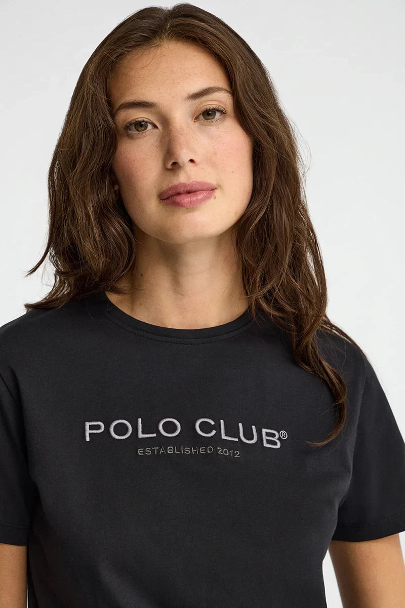 2026 New Arrival Anthracite-grey short-sleeve T-shirt with Established 2012 Polo Club embroidery