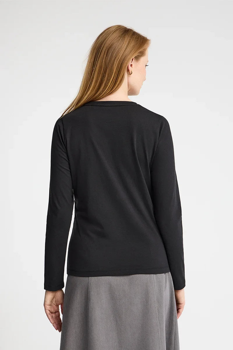 2026 New Arrival Black long-sleeve round-neck T-shirt with Rigby Go embroidery