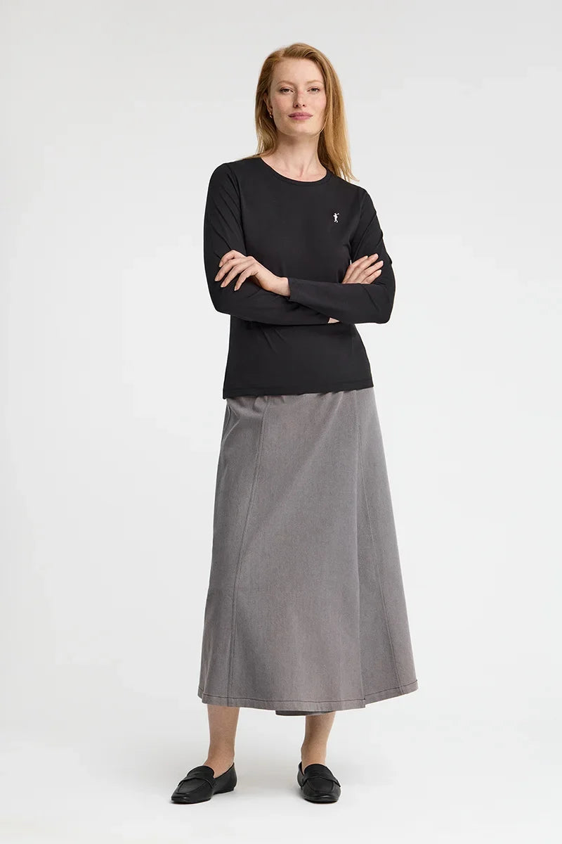 2026 New Arrival Black long-sleeve round-neck T-shirt with Rigby Go embroidery