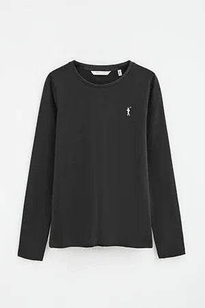 2026 New Arrival Black long-sleeve round-neck T-shirt with Rigby Go embroidery