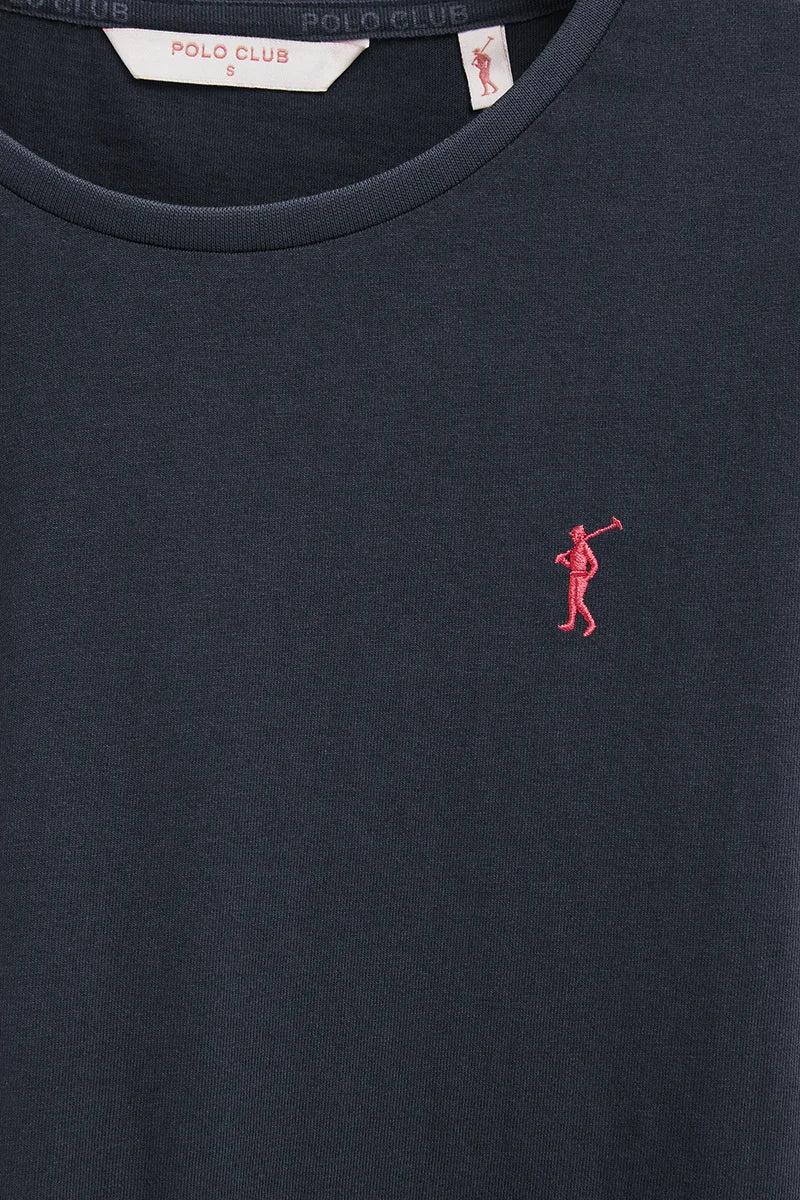 2026 New Arrival Round-neck 2-pack T-shirts in white and navy blue with long sleeves and Rigby Go embroidery