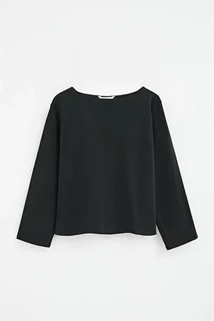 2026 New Arrival Black boat-neck T-shirt with Polo Club logo