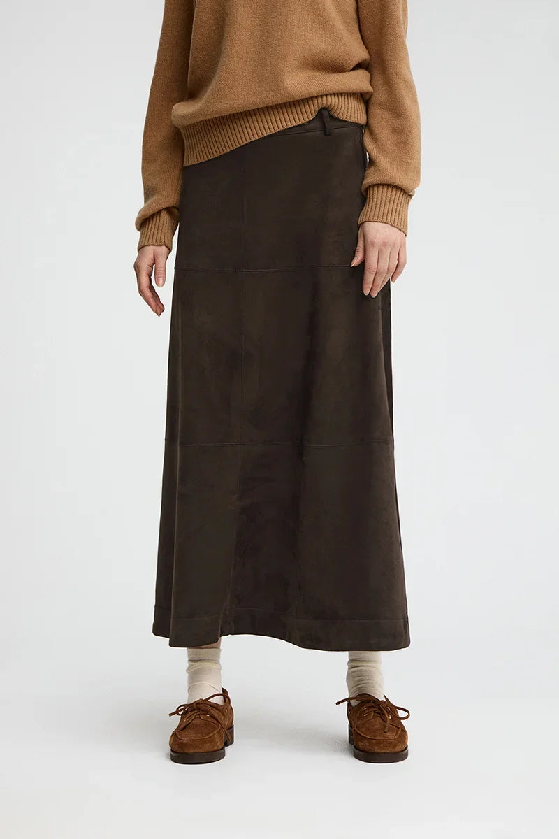 2026 New Arrival Dark-chocolate long skirt with zip fastening Polo Club