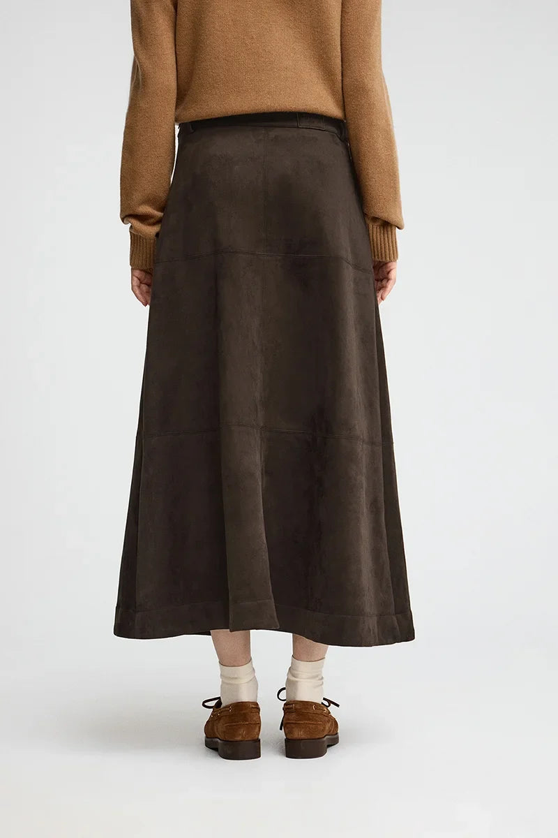 2026 New Arrival Dark-chocolate long skirt with zip fastening Polo Club