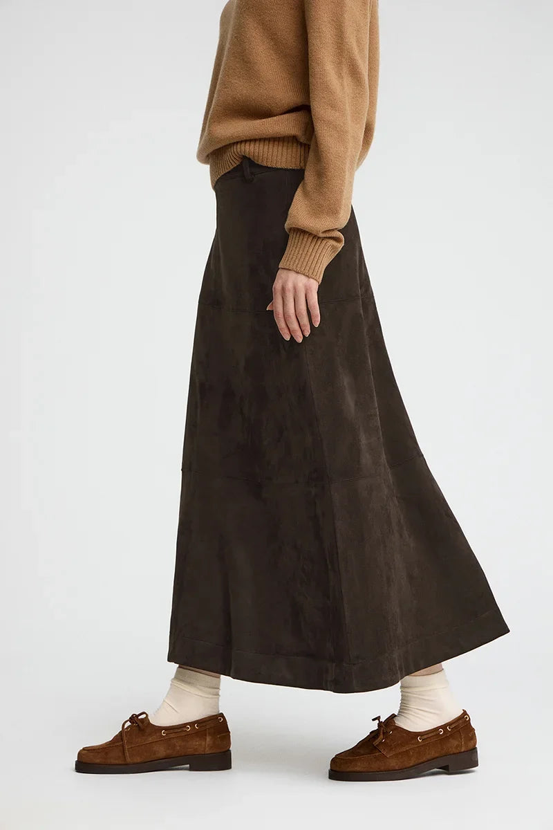 2026 New Arrival Dark-chocolate long skirt with zip fastening Polo Club