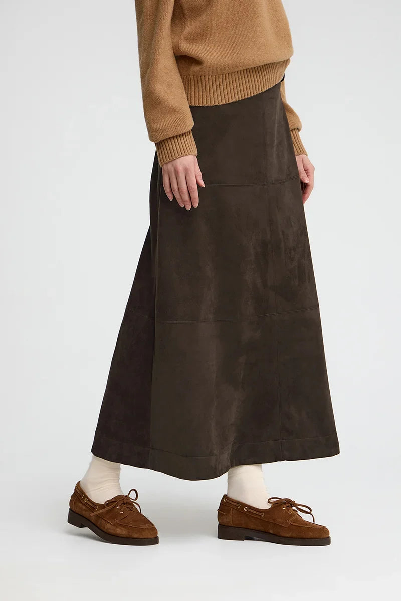 2026 New Arrival Dark-chocolate long skirt with zip fastening Polo Club