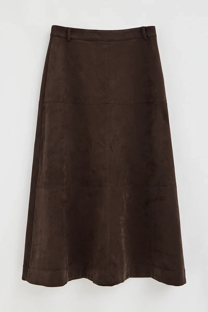2026 New Arrival Dark-chocolate long skirt with zip fastening Polo Club