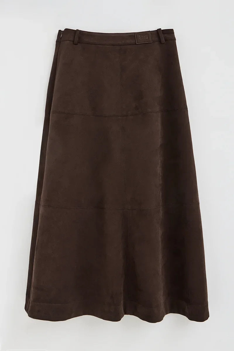 2026 New Arrival Dark-chocolate long skirt with zip fastening Polo Club