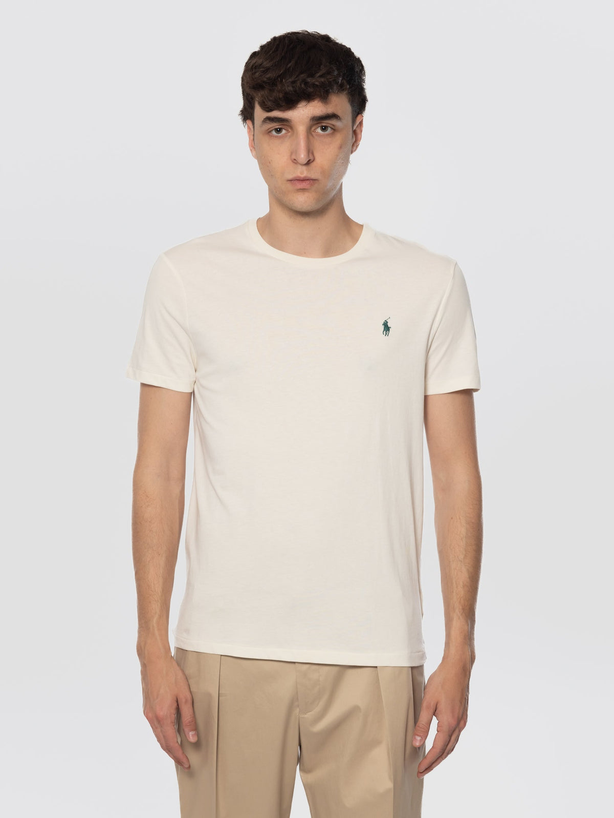 2026 New Arrival T-shirt Girocollo Custom Slim Fit Crema