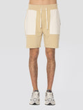Shorts in Felpa con Tasche a Contrasto Ghiaia
