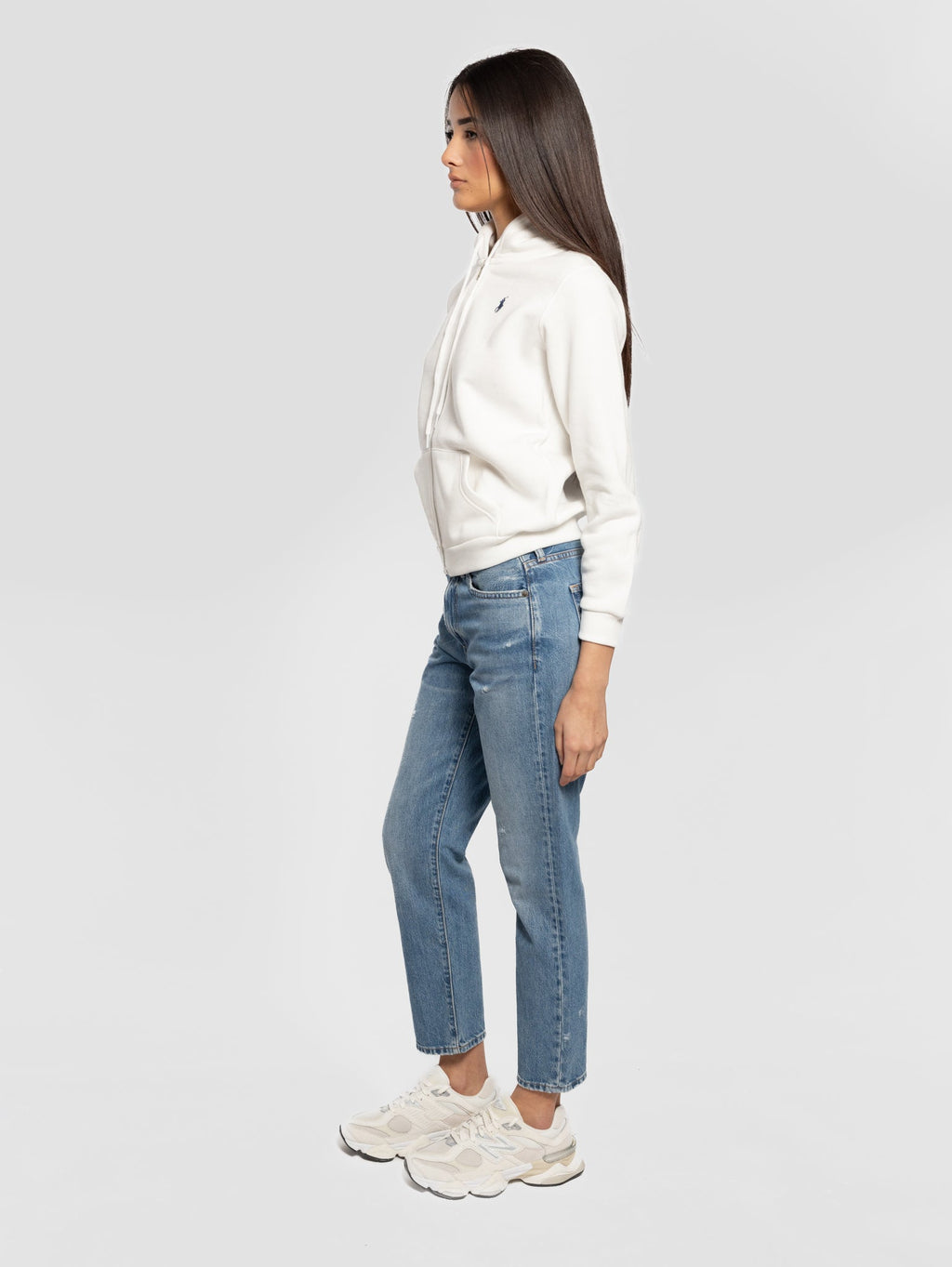 2026 New Arrival Jeans Boyfriend con Vita Media Blu