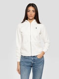 2026 New Arrival Felpa Full Zip con Cappuccio Bianco