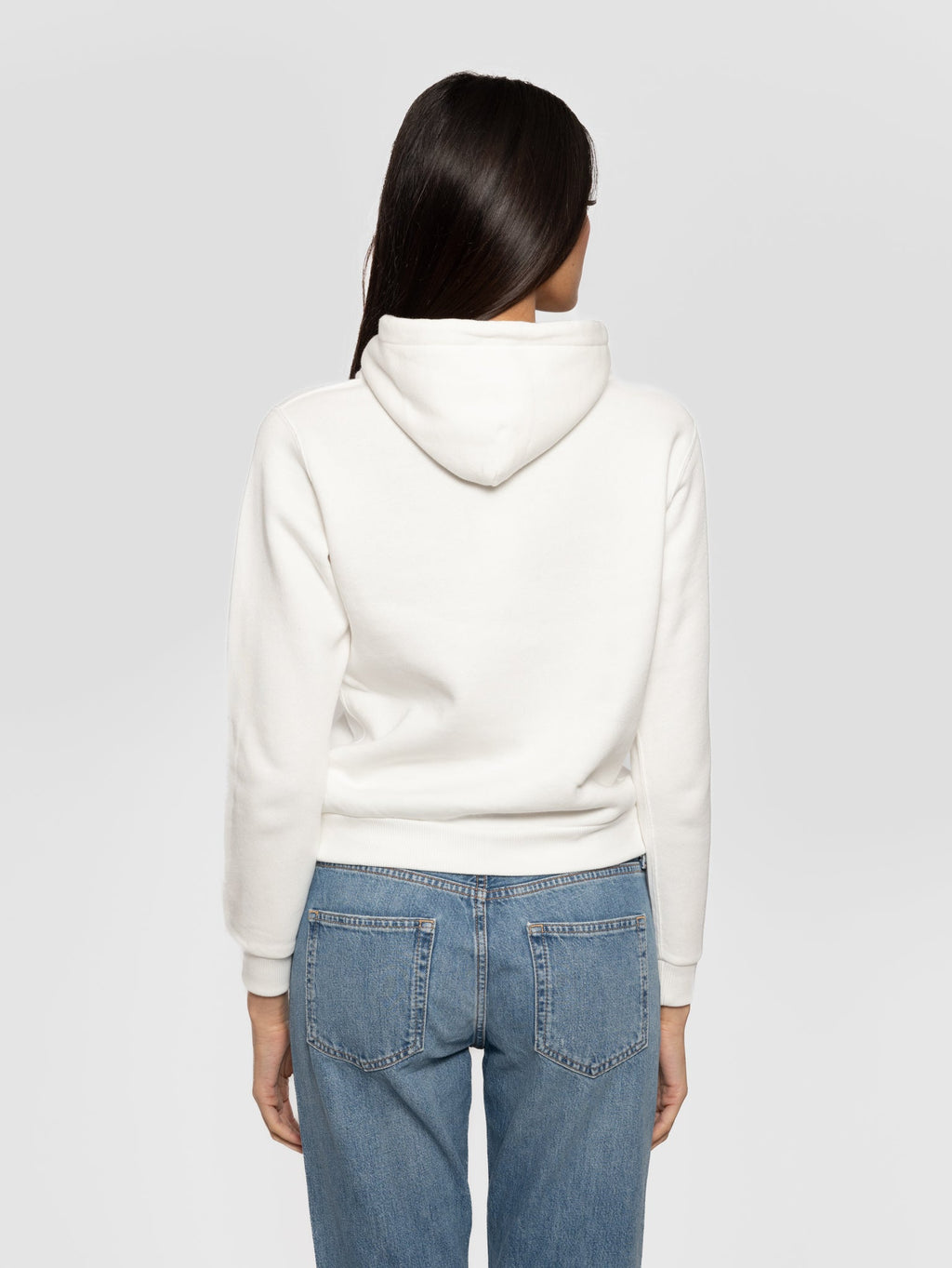 2026 New Arrival Felpa Full Zip con Cappuccio Bianco