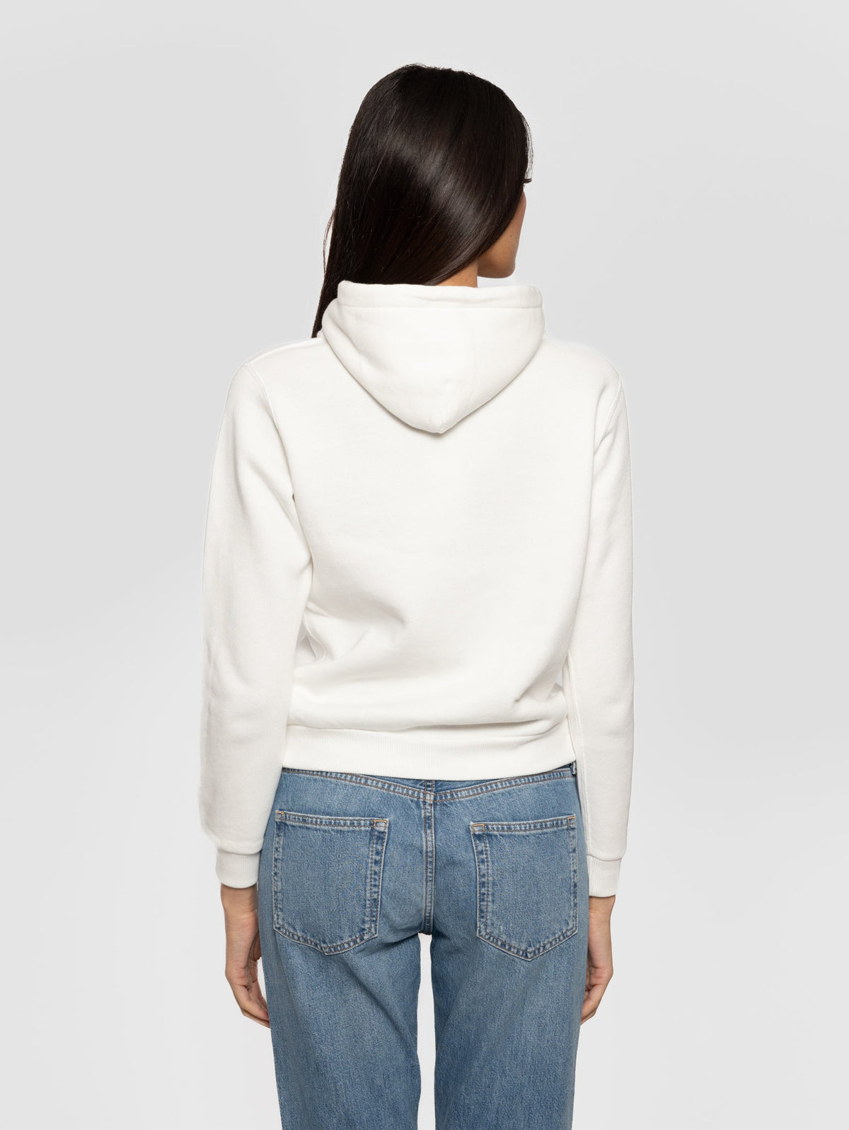 2026 New Arrival Felpa Full Zip con Cappuccio Bianco