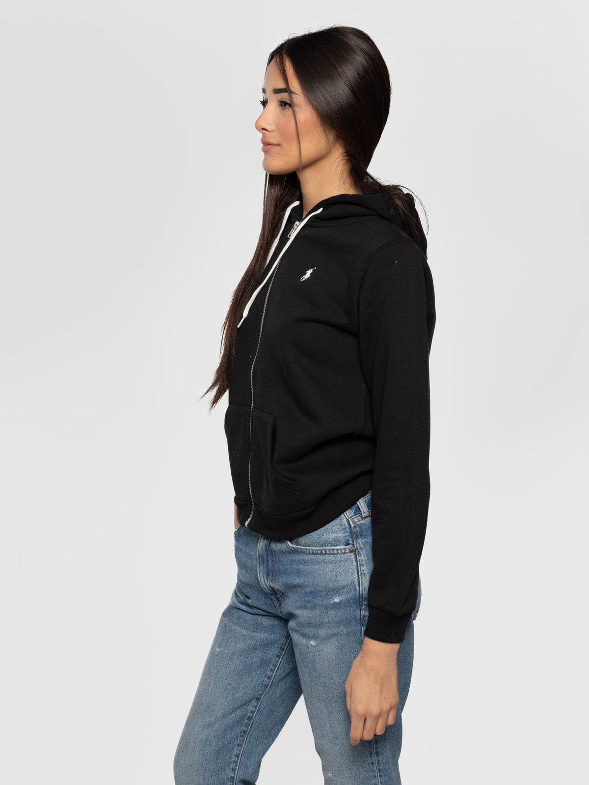 2026 New Arrival Felpa Full Zip con Cappuccio Nero