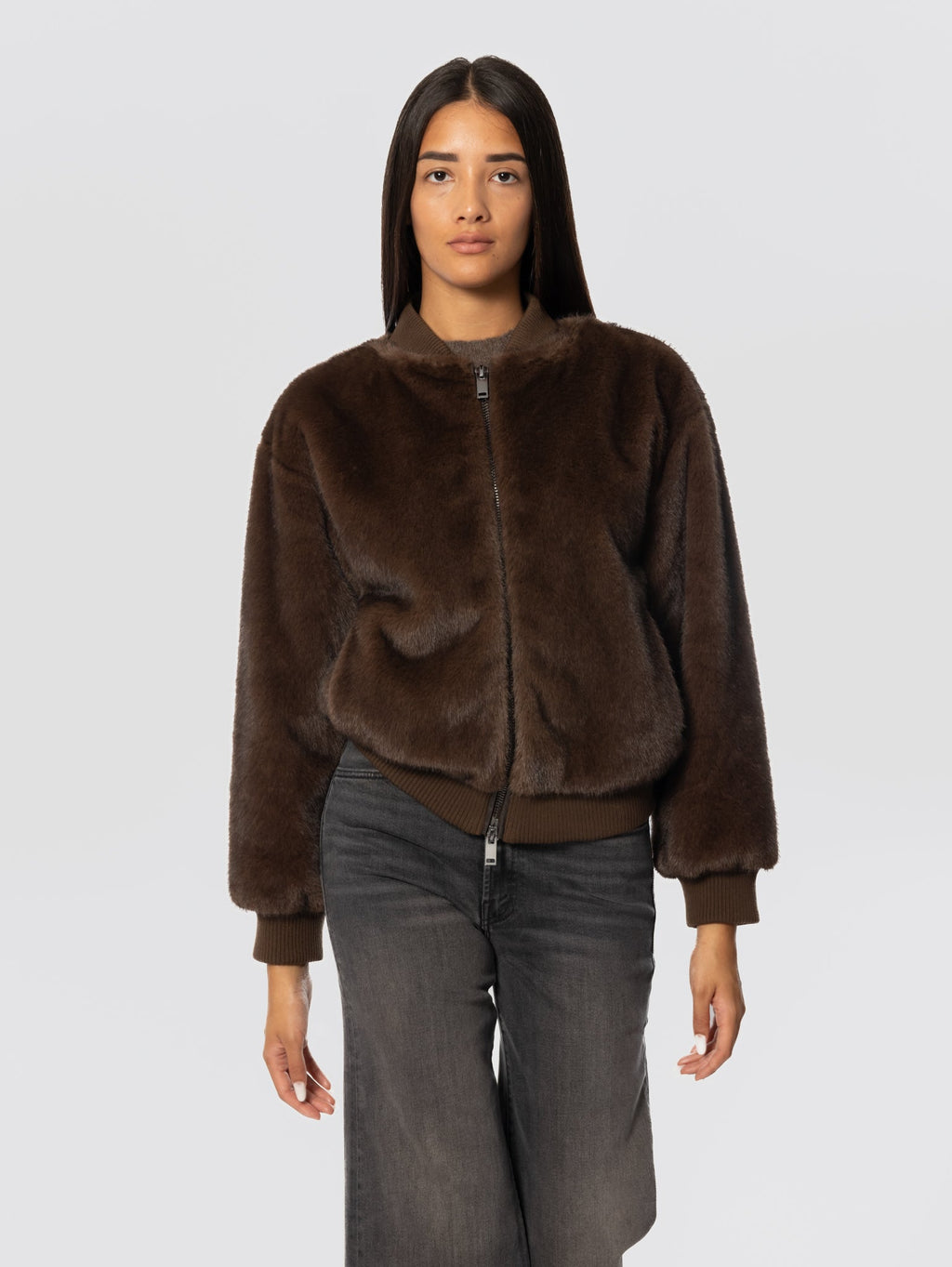 2026 New Arrival Bomber in Ecopelliccia Testa di Moro