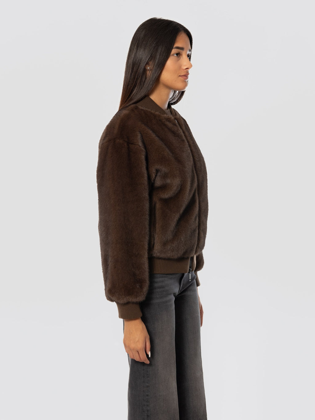 2026 New Arrival Bomber in Ecopelliccia Testa di Moro
