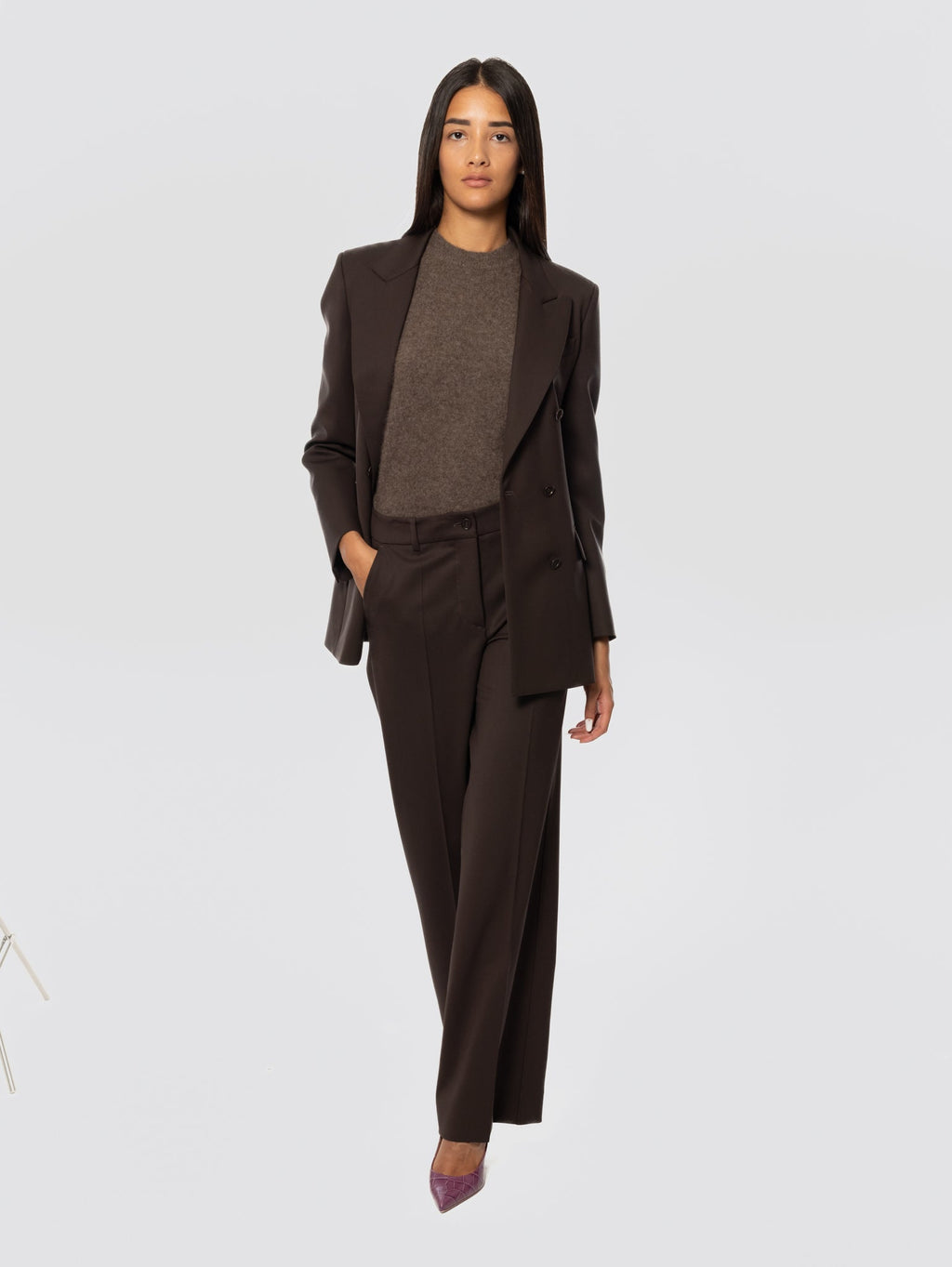 2026 New Arrival Giacca Doppio Petto in Fresco Lana Testa di Moro