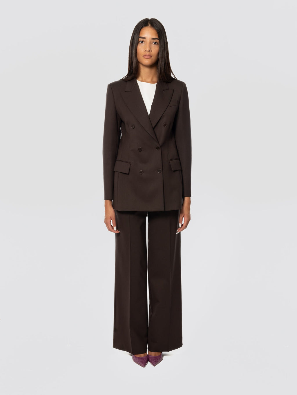 2026 New Arrival Giacca Doppio Petto in Fresco Lana Testa di Moro