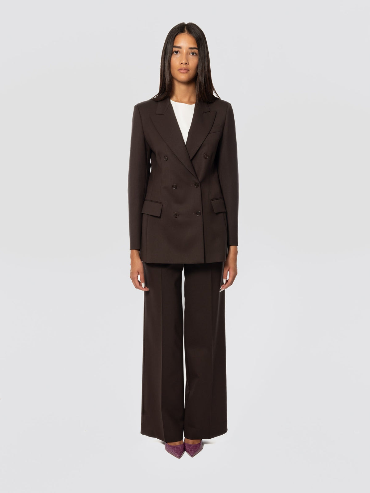 2026 New Arrival Giacca Doppio Petto in Fresco Lana Testa di Moro