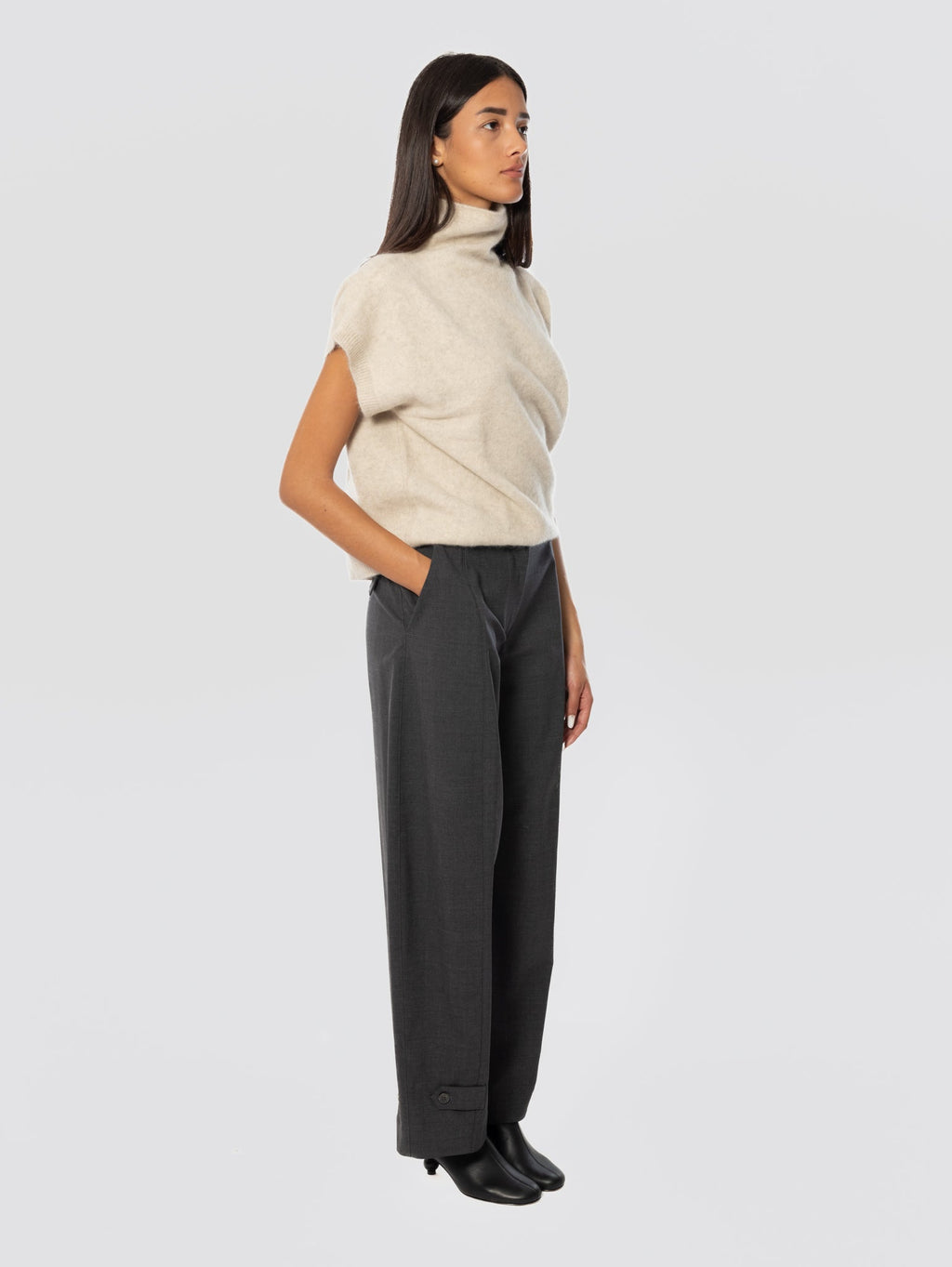 2026 New Arrival Pantaloni con Orlo Regolabile Antracite