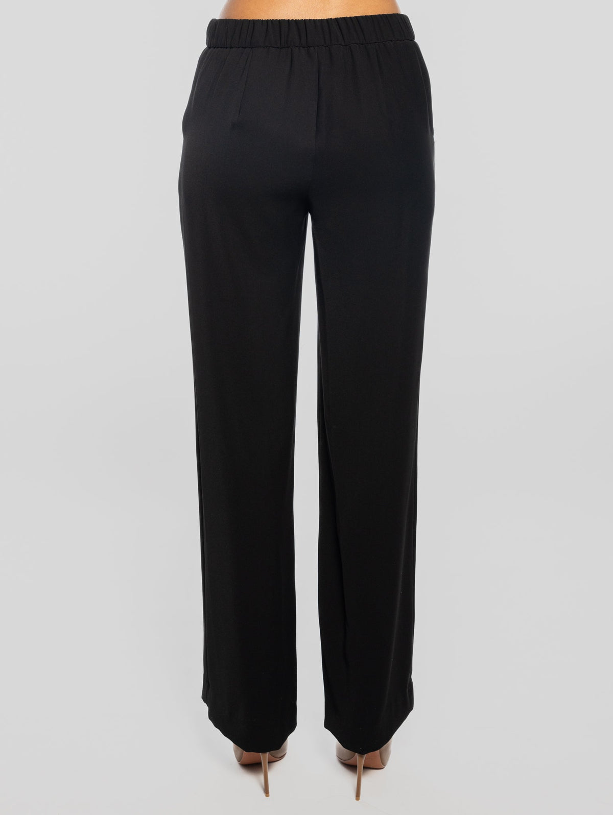 2026 New Arrival Pantaloni Palazzo in Cady Nero