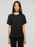 2026 New Arrival Blusa Girocollo con Maniche Corte Nero